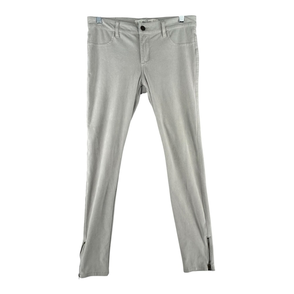Abercrombie Fitch Faux Suede Gray‎ Zip Ankle Skinny Pants Womens 4 W27 (30x28)